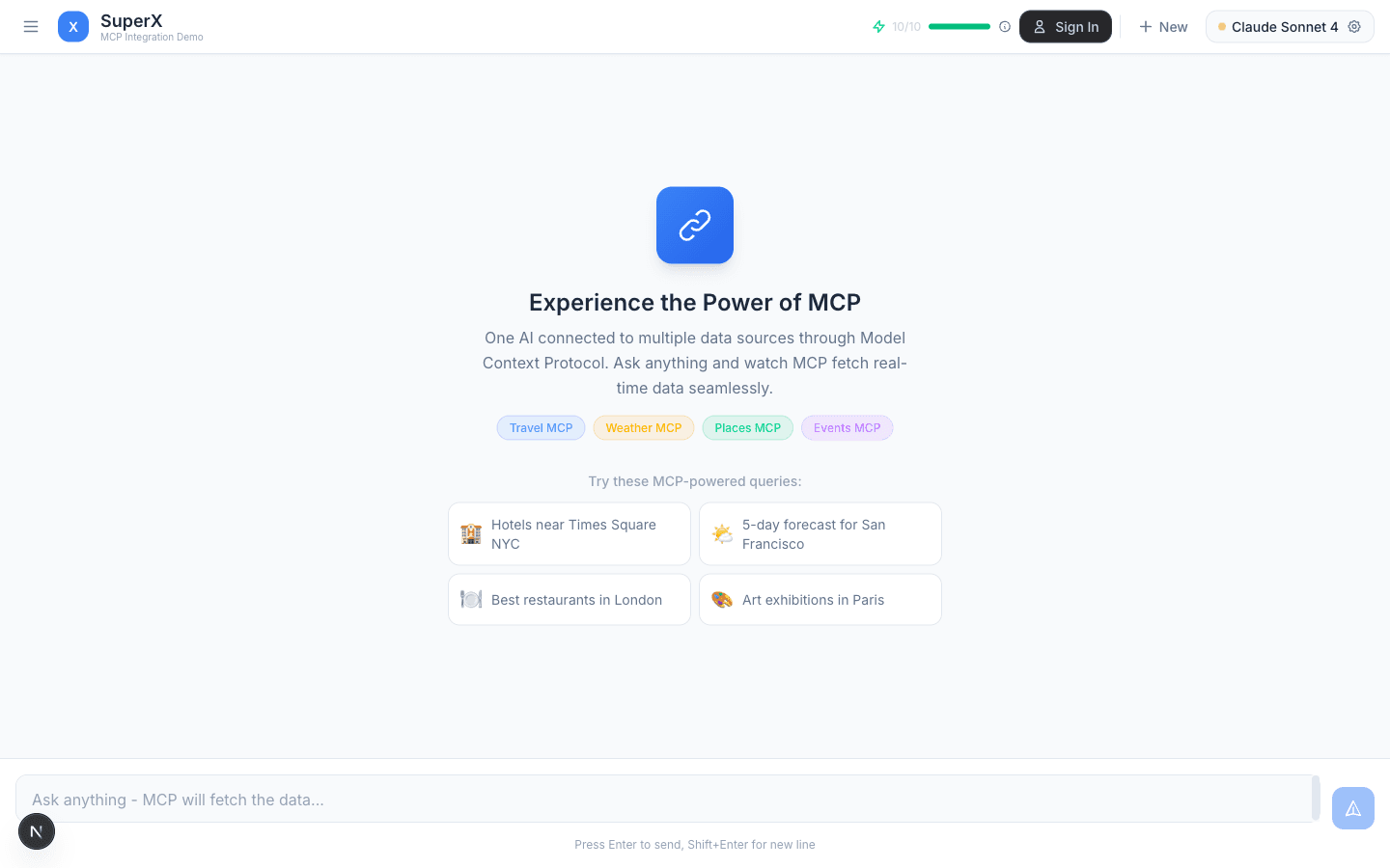SuperX Desktop Homepage