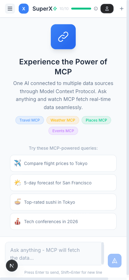 SuperX Mobile Homepage