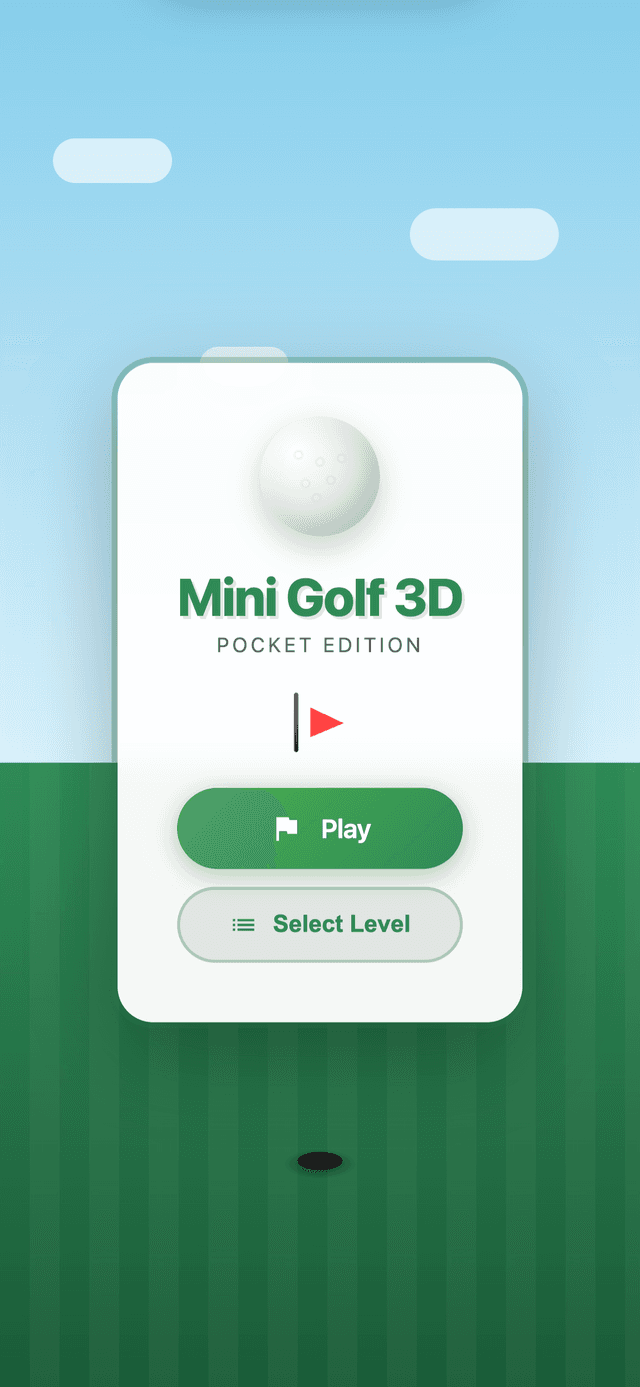 Mini Golf 3D - Start Screen